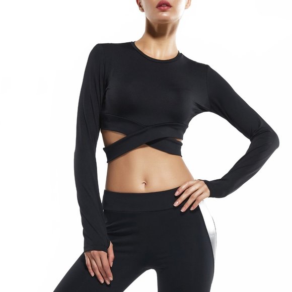 Fittoo Tops New Fittoo Gym Crop Top Compression Workout Fittoo Tops New Fittoo Gym Crop Top Compression Workout